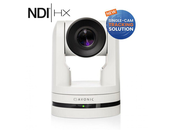 Avonic CM-93-NDI 4K60FPS Ultra HD PTZ Fixed Installation Camera in White