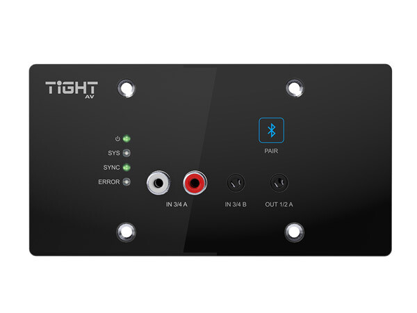 TiGHT AV Bi-Directional Bluetooth Dante Wall Interface in Black