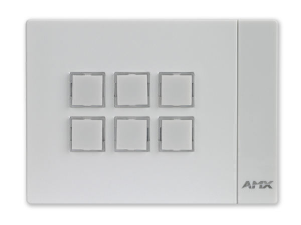 MKP-106L-WH - Massio 6 Button Landscape Keypad, White