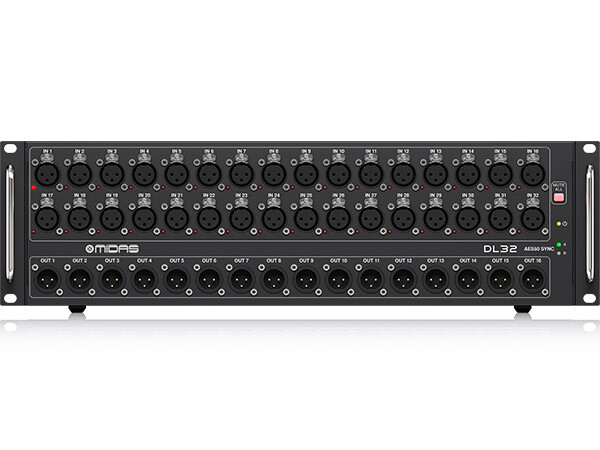 Midas DL32 - 32 Input, 16 Output Stage Box with 32 Midas Microphone Preamplifiers, ULTRANET and ADAT Interfaces