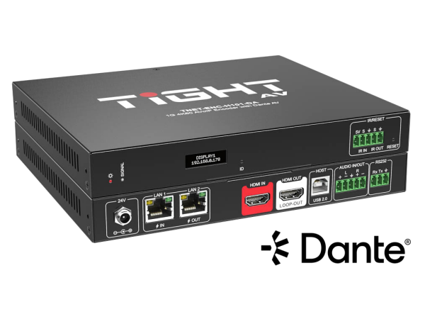 TiGHT AV TNET-ENC-H101-DA - T-NETWORK 1GB 4K60 AVoIP Encoder with Dante AV