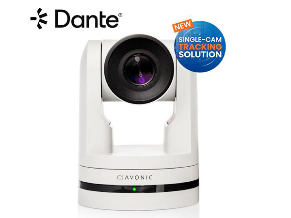Avonic CM93-DAV Dante 4K60FPS Ultra HD PTZ Fixed Installation Camera in White