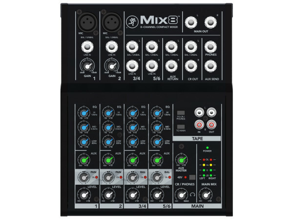 Mackie Mix8 8 Channel Compact Mixer - B-Stock