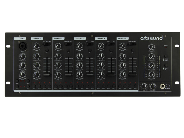 Artsound MIKS6.4 - 4-Zone Audio Mixer in Black