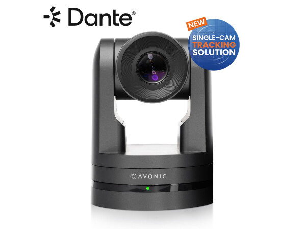 Avonic CM93-DAV Dante 4K60FPS Ultra HD PTZ Fixed Installation Camera in Black