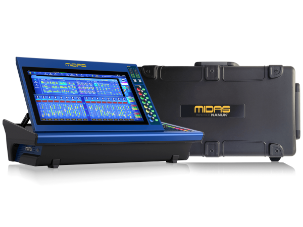 Midas HD96-AIR-CC-TP - Live Digital Console with 144 Input Channels, 123 Mix Buses, 96 kHz Sample Rate and 21" Glare Resistant Touch Screen and Touring Grade Road Case