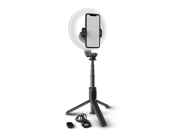 Mackie mRING-6 – 6” Battery Powered Ring Light with Convertible Selfie Stick/Stand and Remote