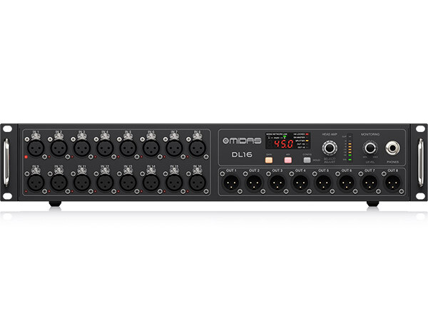 Midas DL16 - 16 Input, 8 Output Stage Box with 16 Midas Microphone Preamplifiers, ULTRANET and ADAT Interfaces